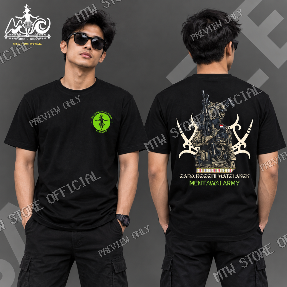 Kaos leppei Mentawai TNI versi Mtw